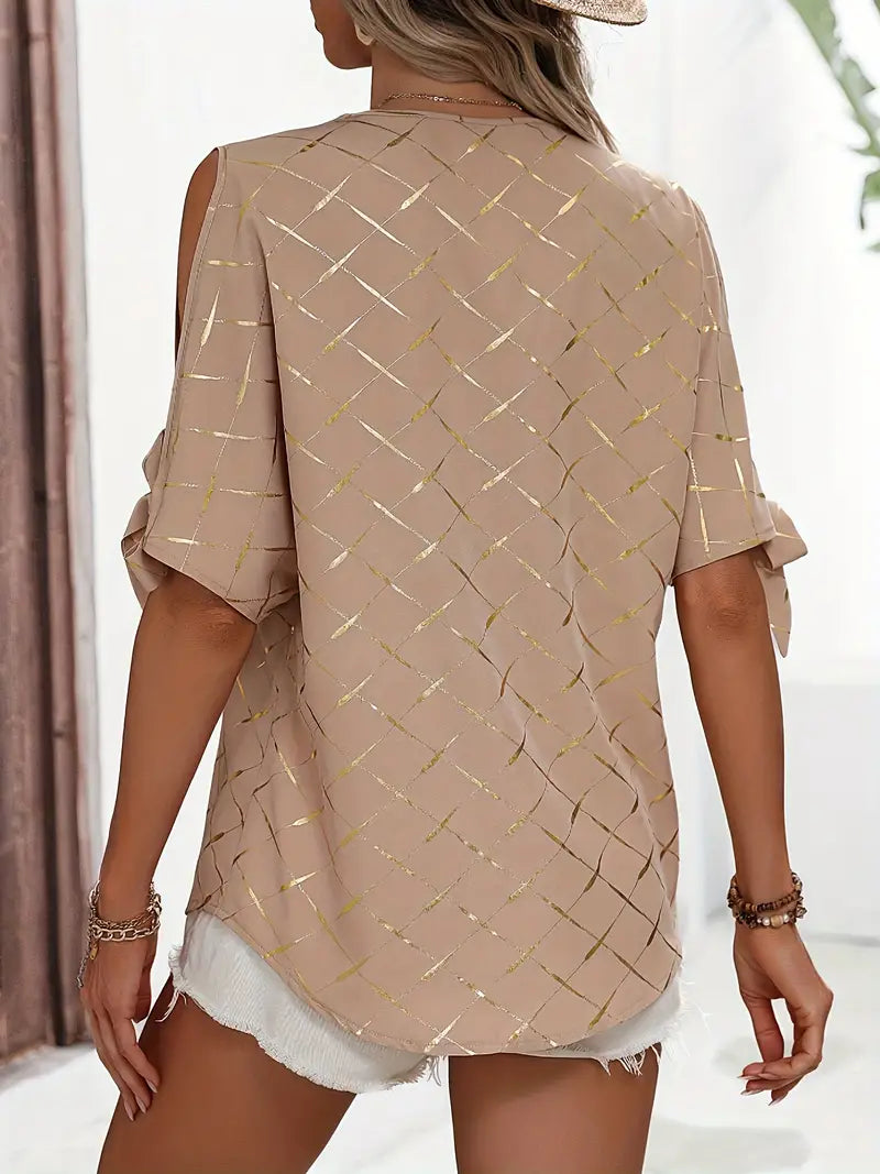 Irie - Chemisier décontracté beige élégant et confortable pour femmes