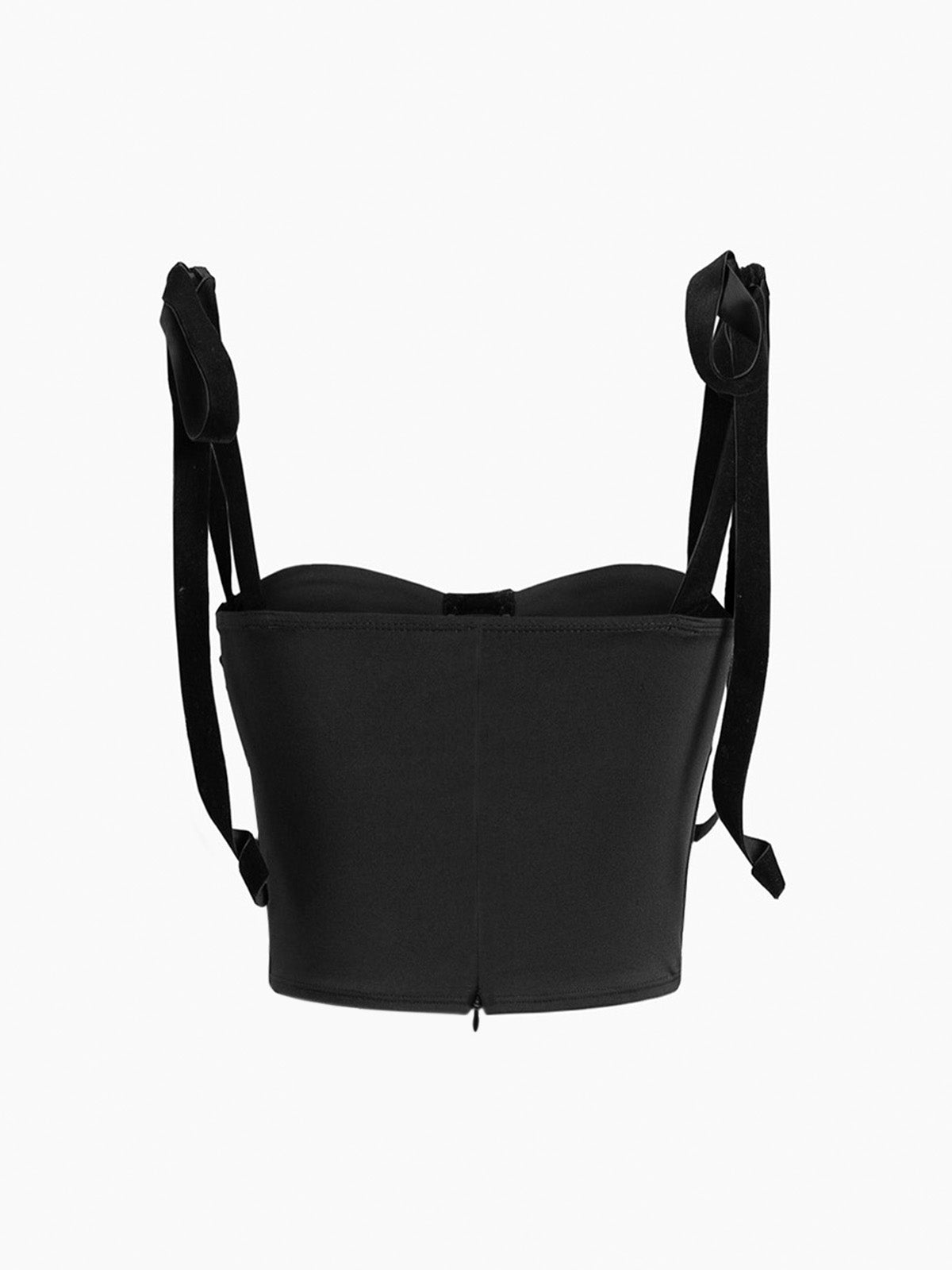 Yana - Top corset élégant en maille noire pour femmes