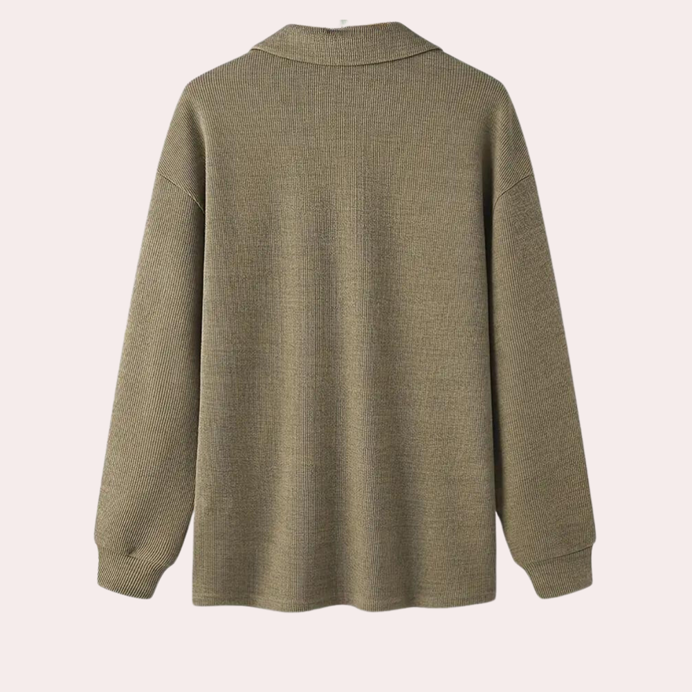 Cajetan - Sweat stylé en côtes pour hommes avec fermeture éclair pratique