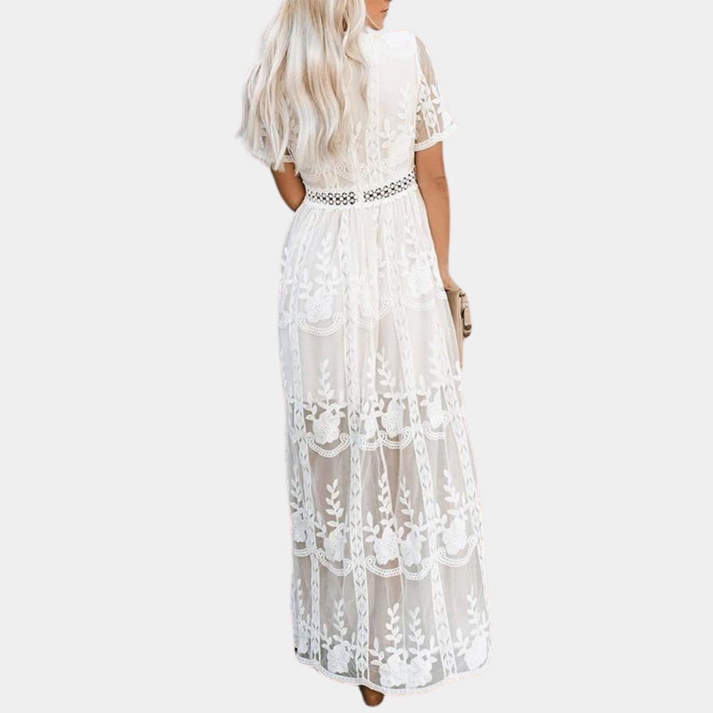 Robe longue et élégante en dentelle pour femmes