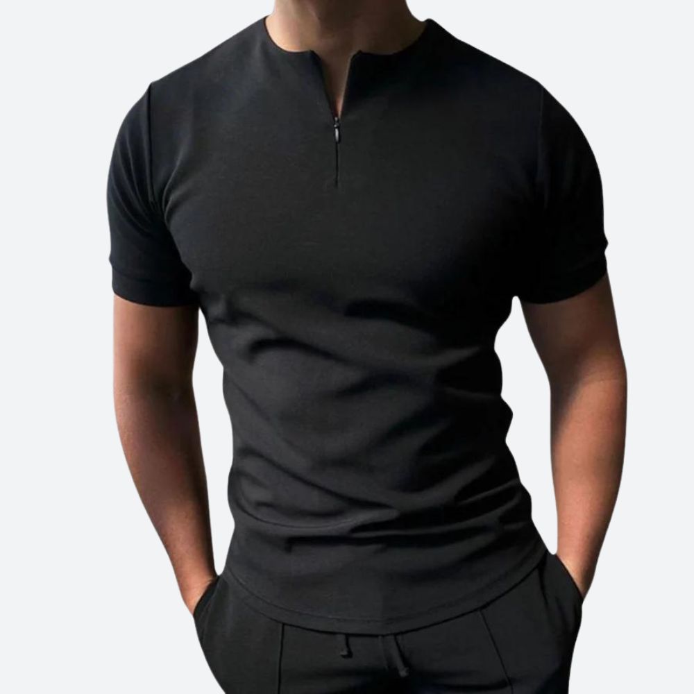 T-shirt zippé élégant pour hommes - Oscar pour un look décontracté