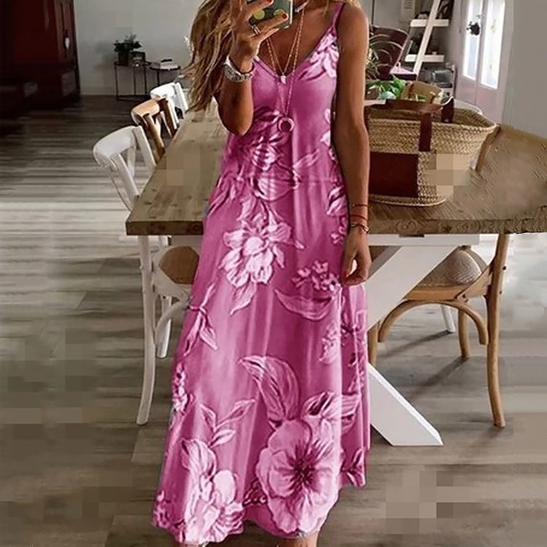 AINO - Robe florale enchanteresse avec décolleté en V élégant