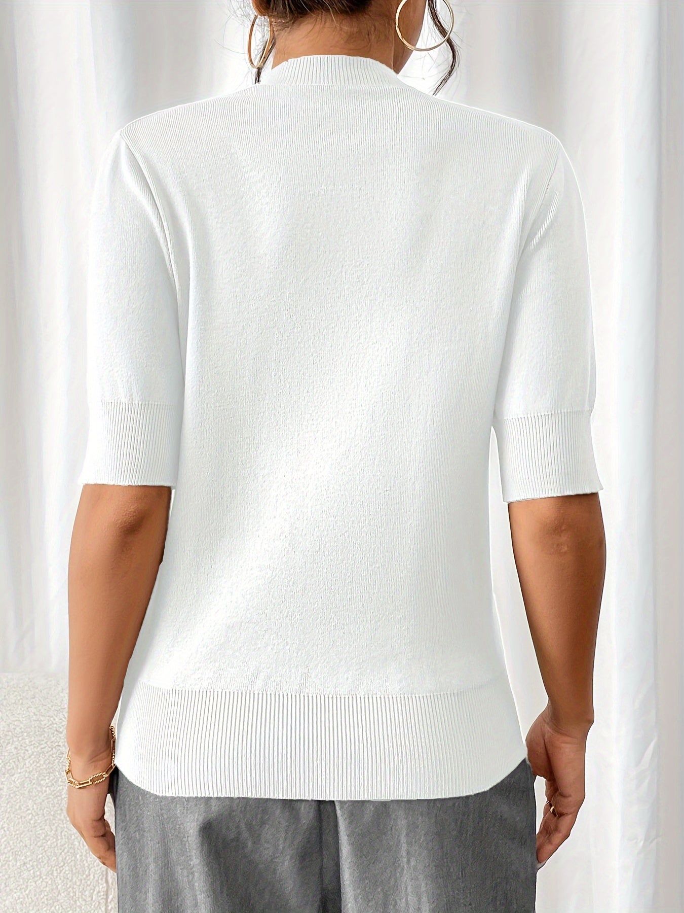 Top d'été en tricot à col ras du cou pour femmes | Elise