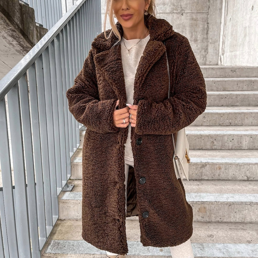Xiomara | Manteau en peluche long et chaud pour femme