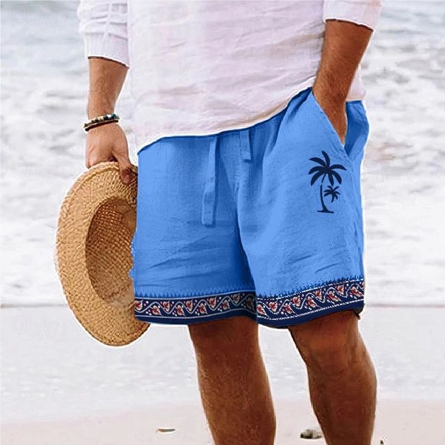 Short de plage élégant pour homme avec motif de cocotier tropical - Loek