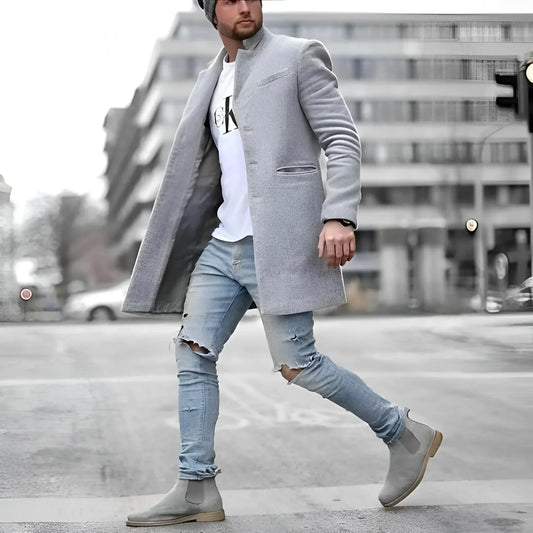 David™ - Duster Long Élégant en Laine