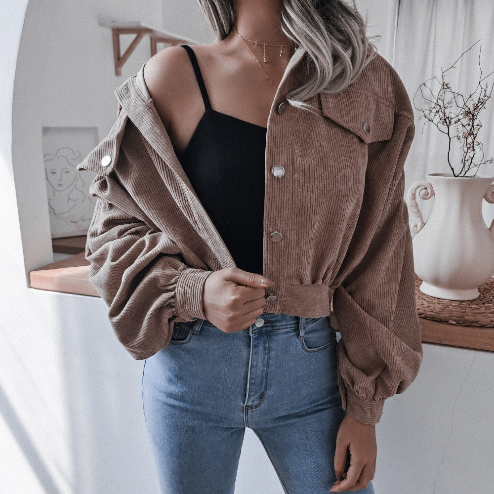Lyra | Veste courte tendance en velours côtelé pour femme