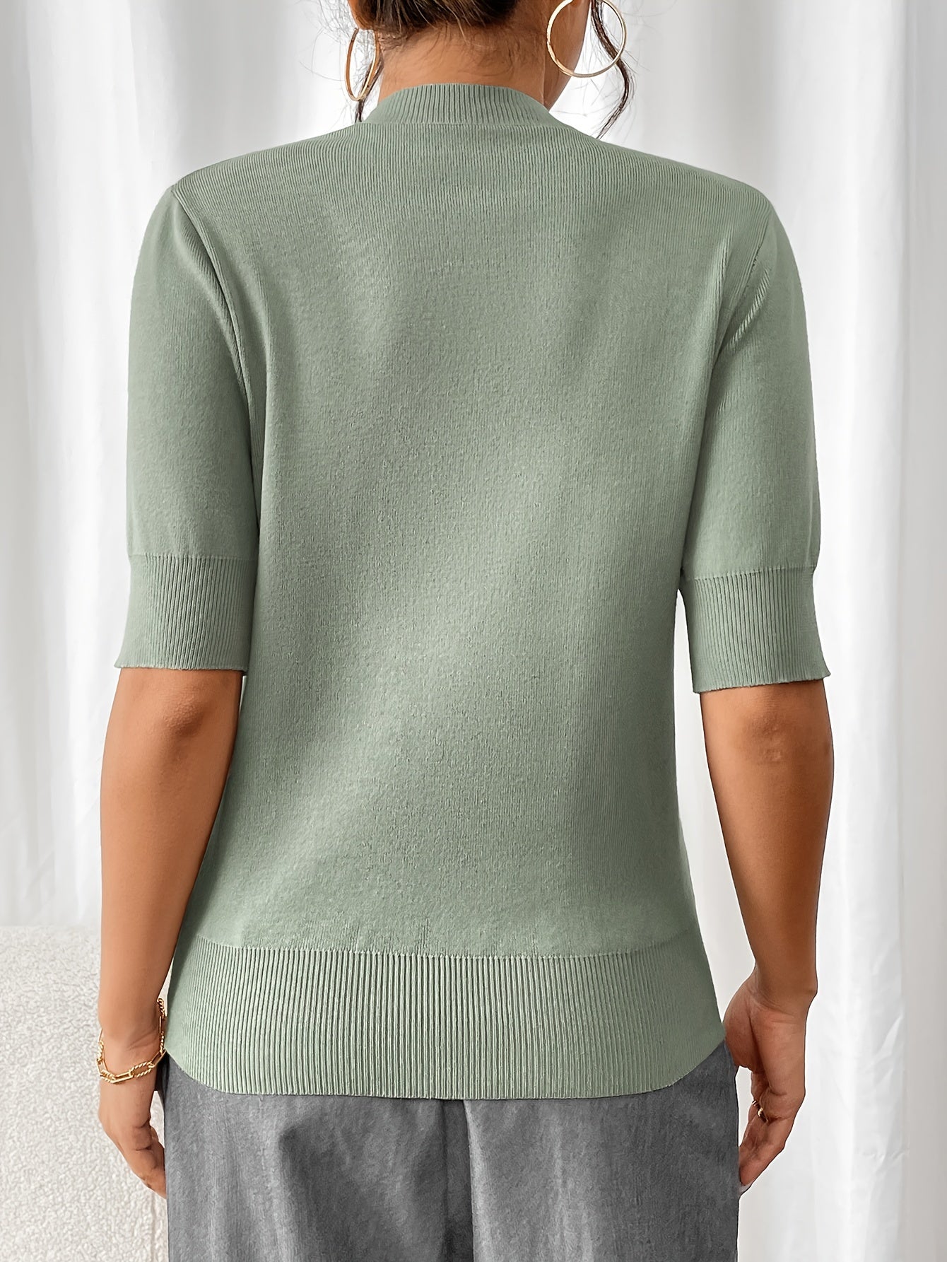 Top d'été en tricot à col ras du cou pour femmes | Elise