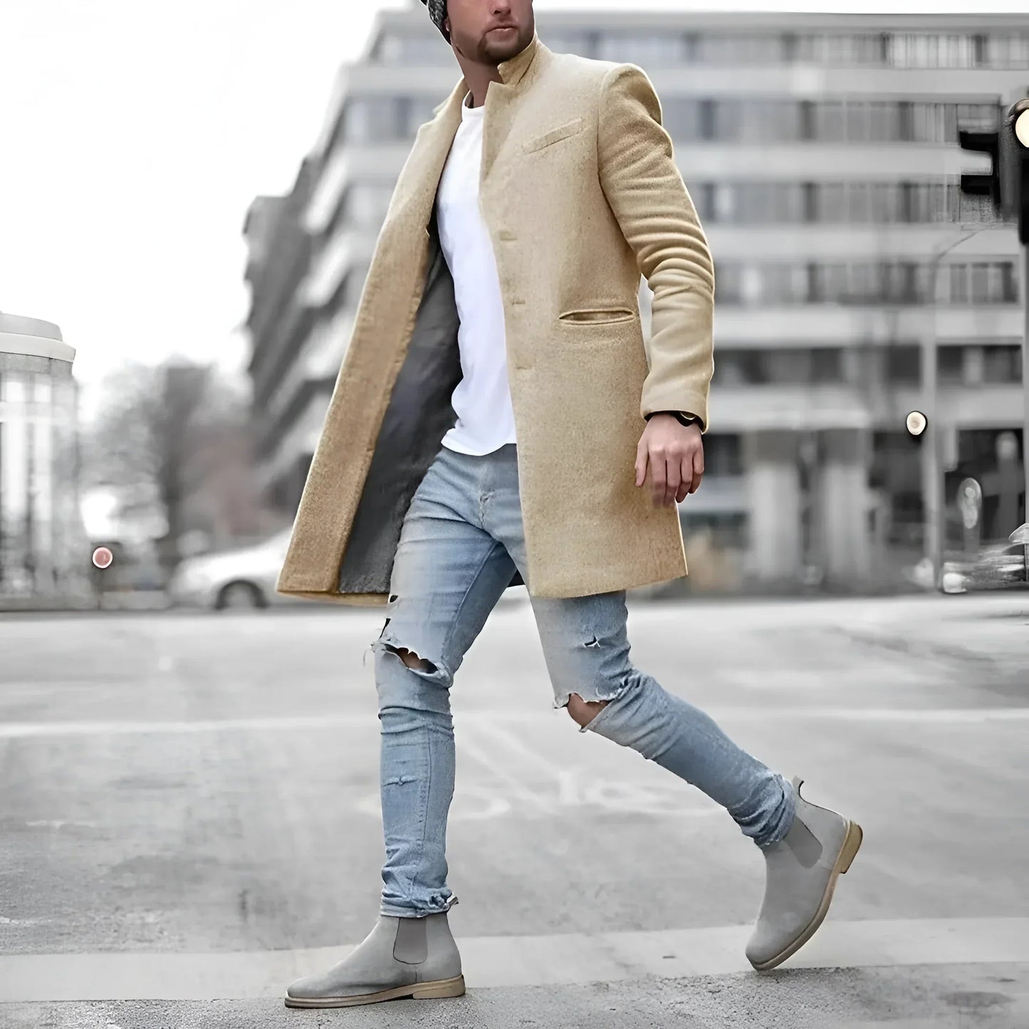 David™ - Duster Long Élégant en Laine