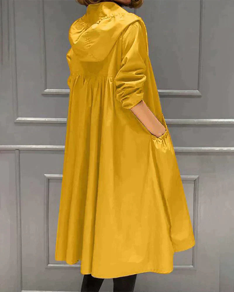 Klarissa | Manteau de pluie long avec capuche pour femme