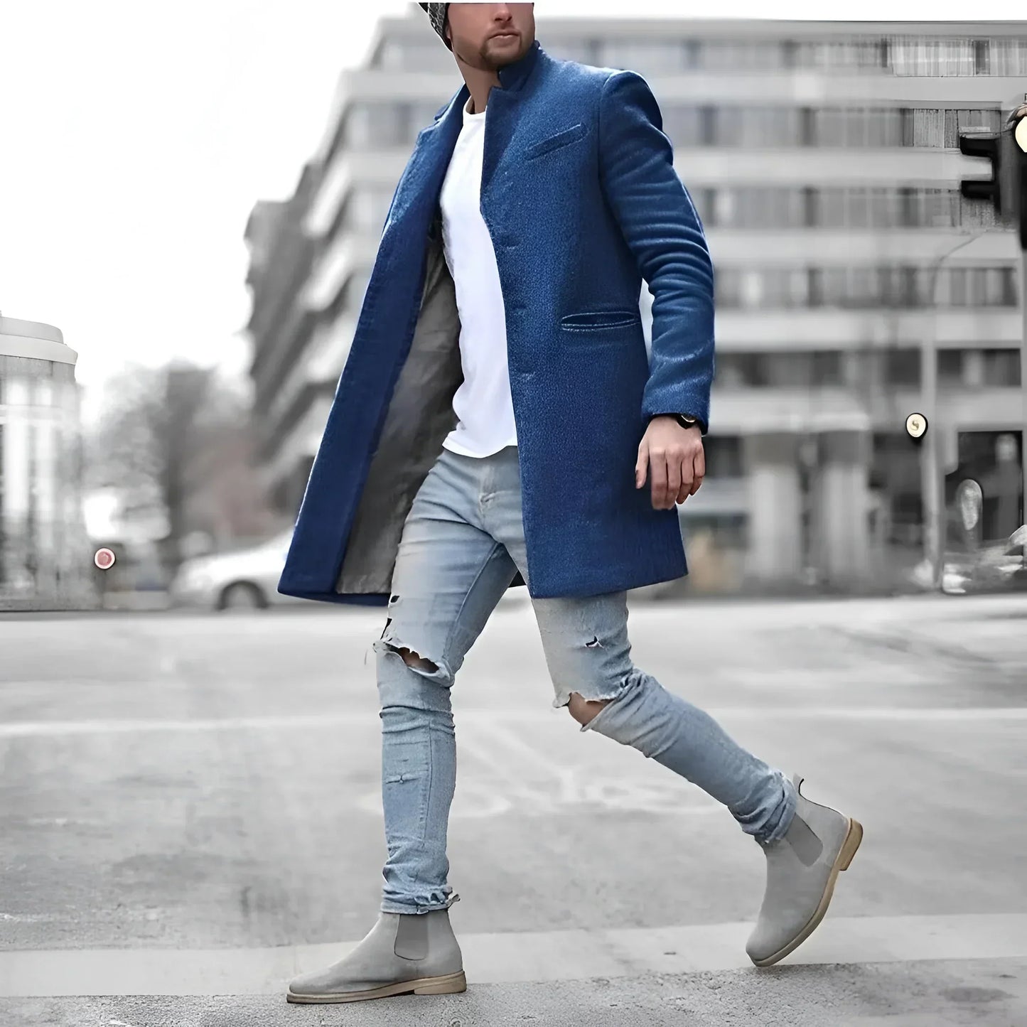 David™ - Duster Long Élégant en Laine