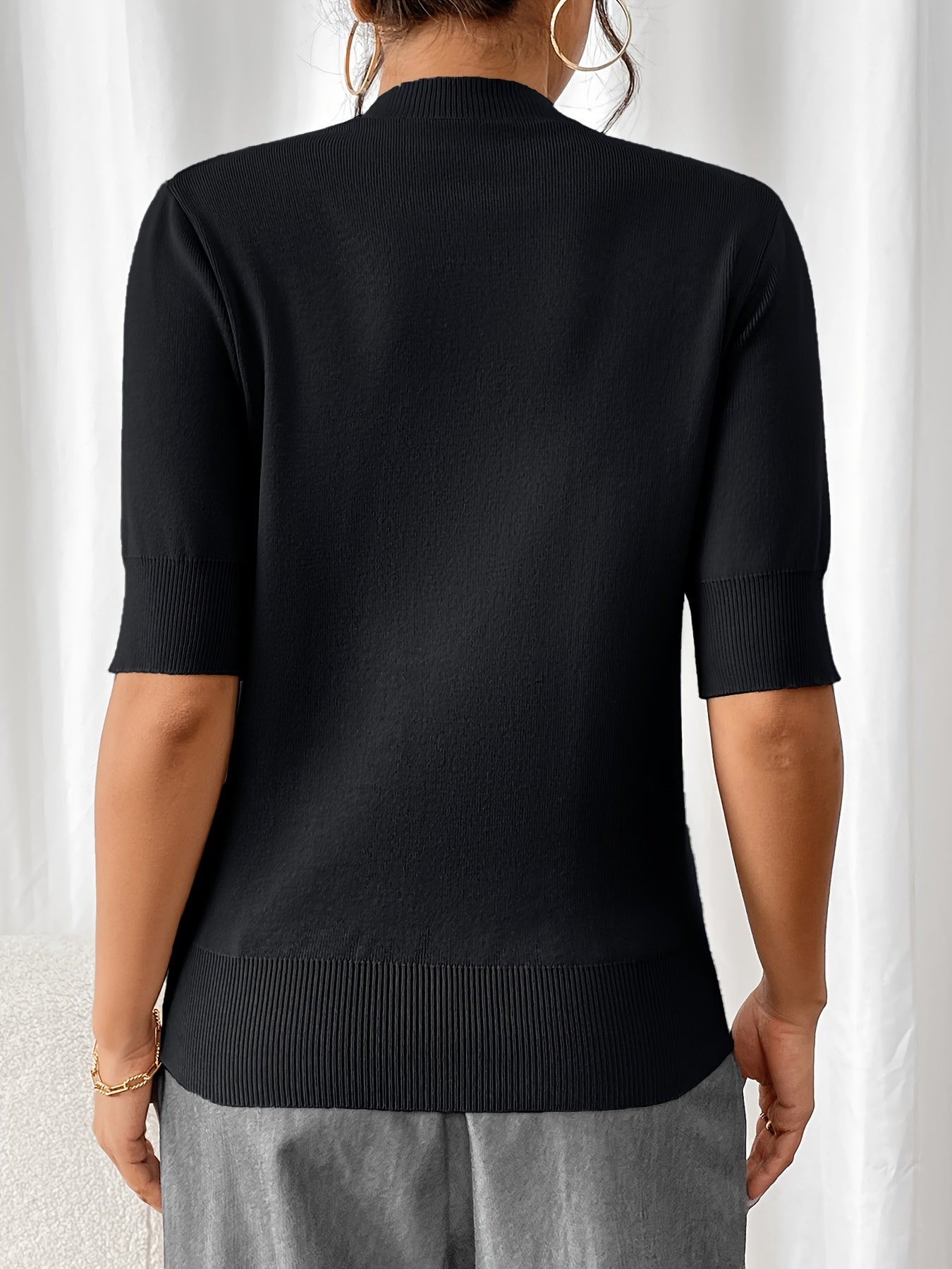 Top d'été en tricot à col ras du cou pour femmes | Elise