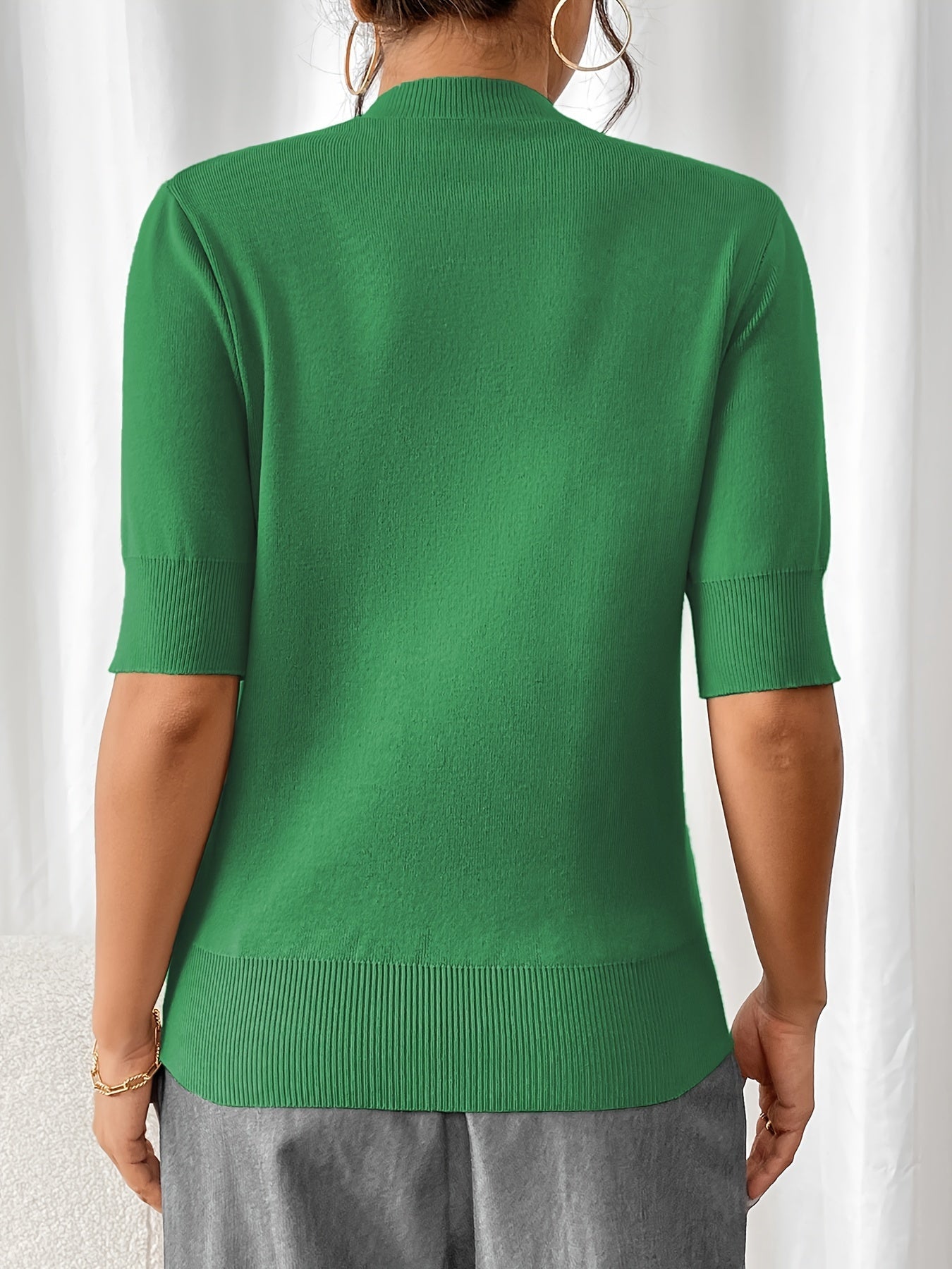 Top d'été en tricot à col ras du cou pour femmes | Elise