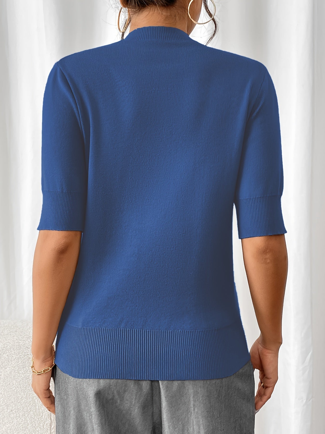 Top d'été en tricot à col ras du cou pour femmes | Elise