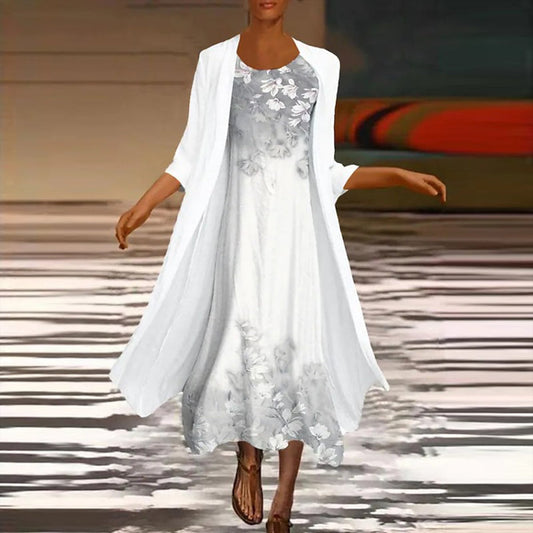 Amora - Robe longue élégante avec veste de chemisier tendance pour femmes