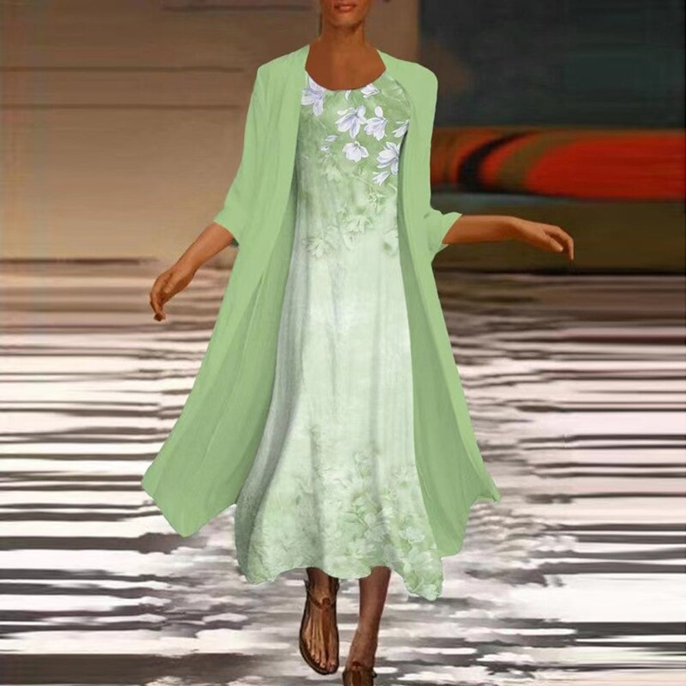 Amora - Robe longue élégante avec veste de chemisier tendance pour femmes