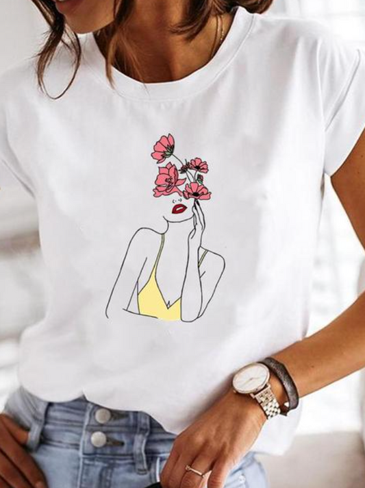Lena - T-shirt d'été blanc élégant pour femmes