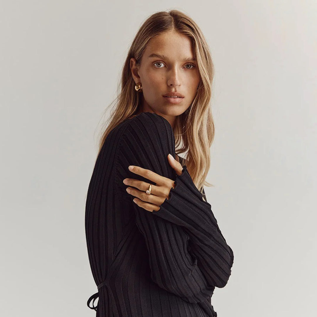 ABIGAIL - Robe longue élégante en maille