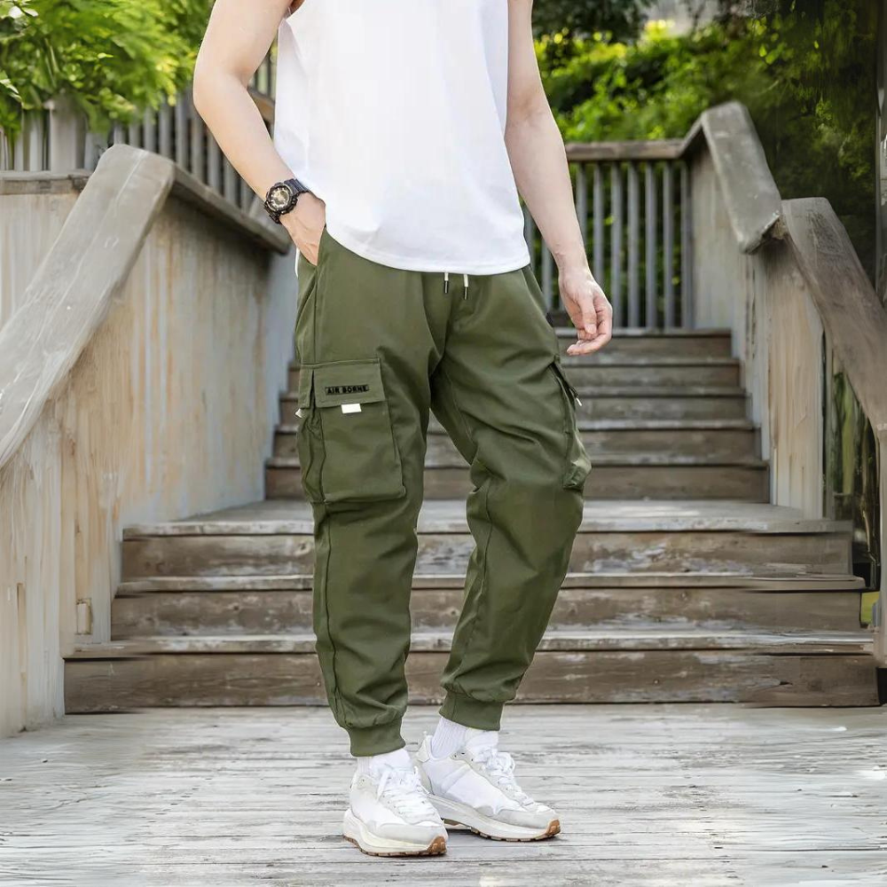 ATHANASIOS - Pantalon cargo élégant pour homme avec cordon de serrage confortable à la taille