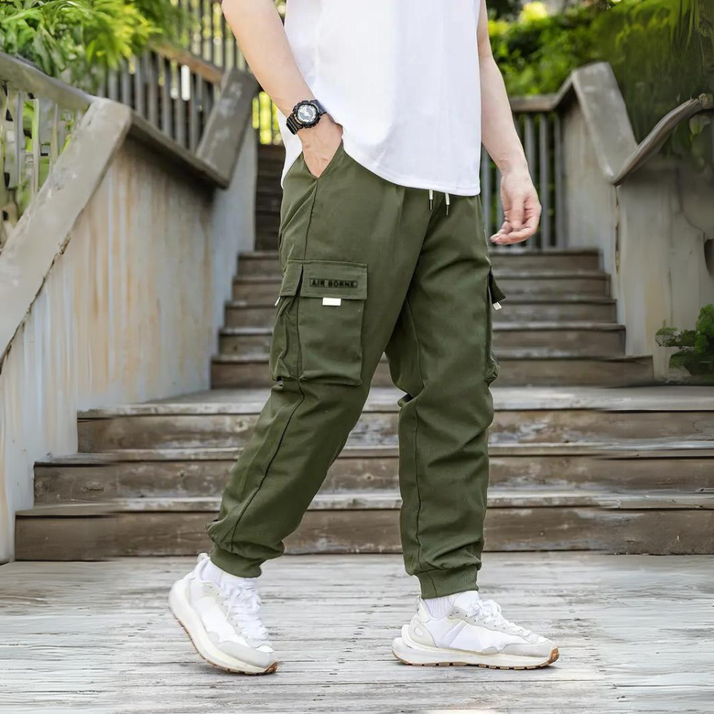 ATHANASIOS - Pantalon cargo élégant pour homme avec cordon de serrage confortable à la taille