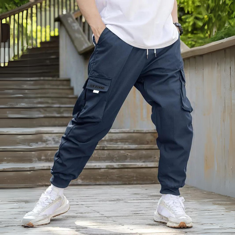 ATHANASIOS - Pantalon cargo élégant pour homme avec cordon de serrage confortable à la taille