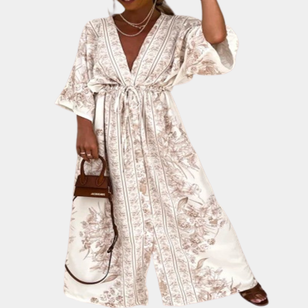 Adelyn - Élégante robe longue pour femme avec des manches plus larges et élégantes