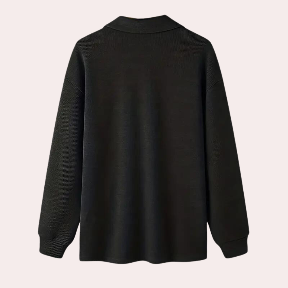 Cajetan - Sweat stylé en côtes pour hommes avec fermeture éclair pratique