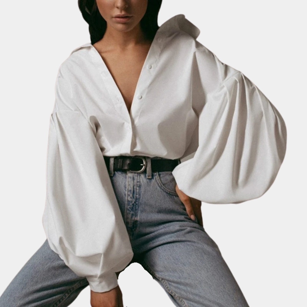 Raimona - Chemisier élégant pour femmes avec manches bouffantes tendance
