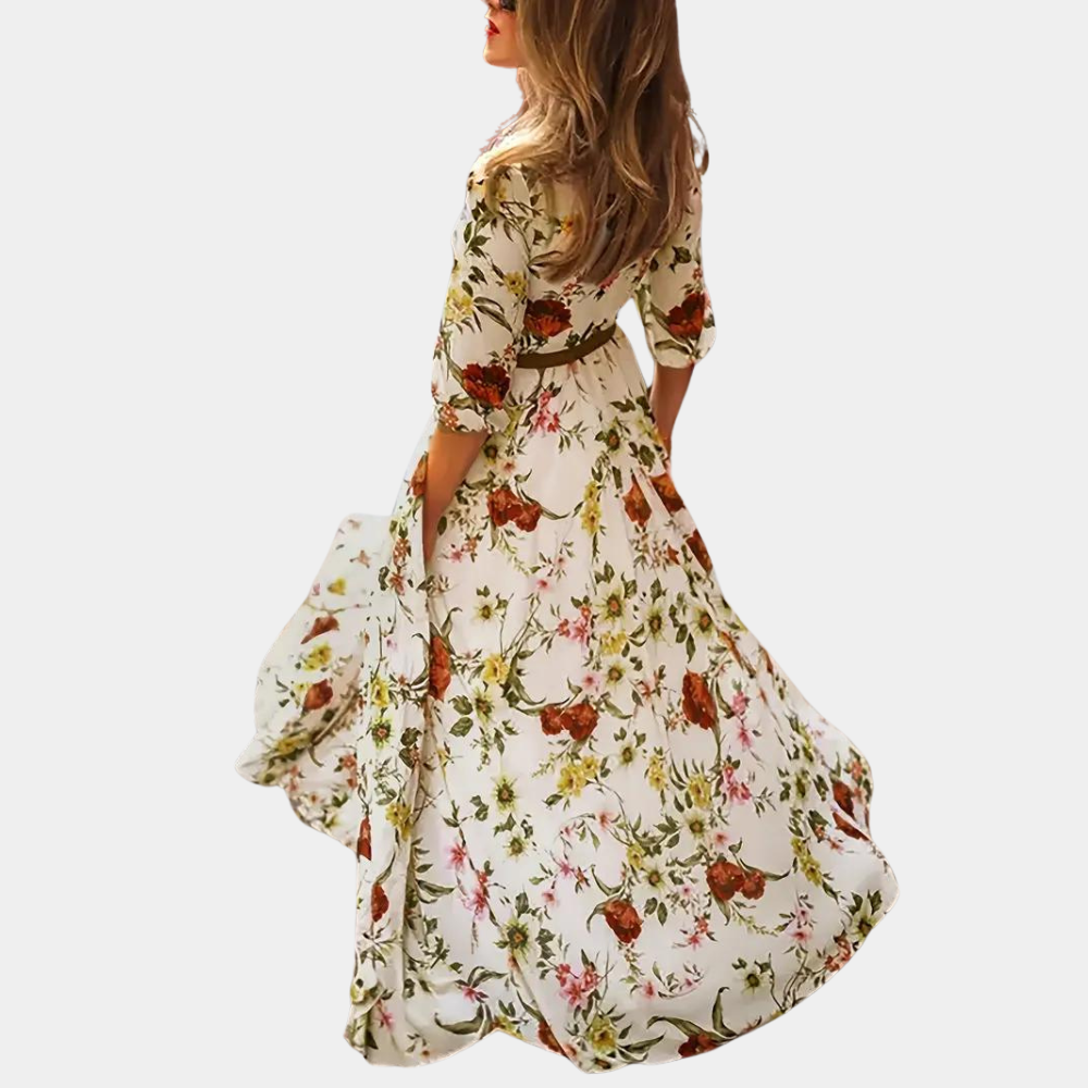 Robe longue élégante à fleurs pour femmes