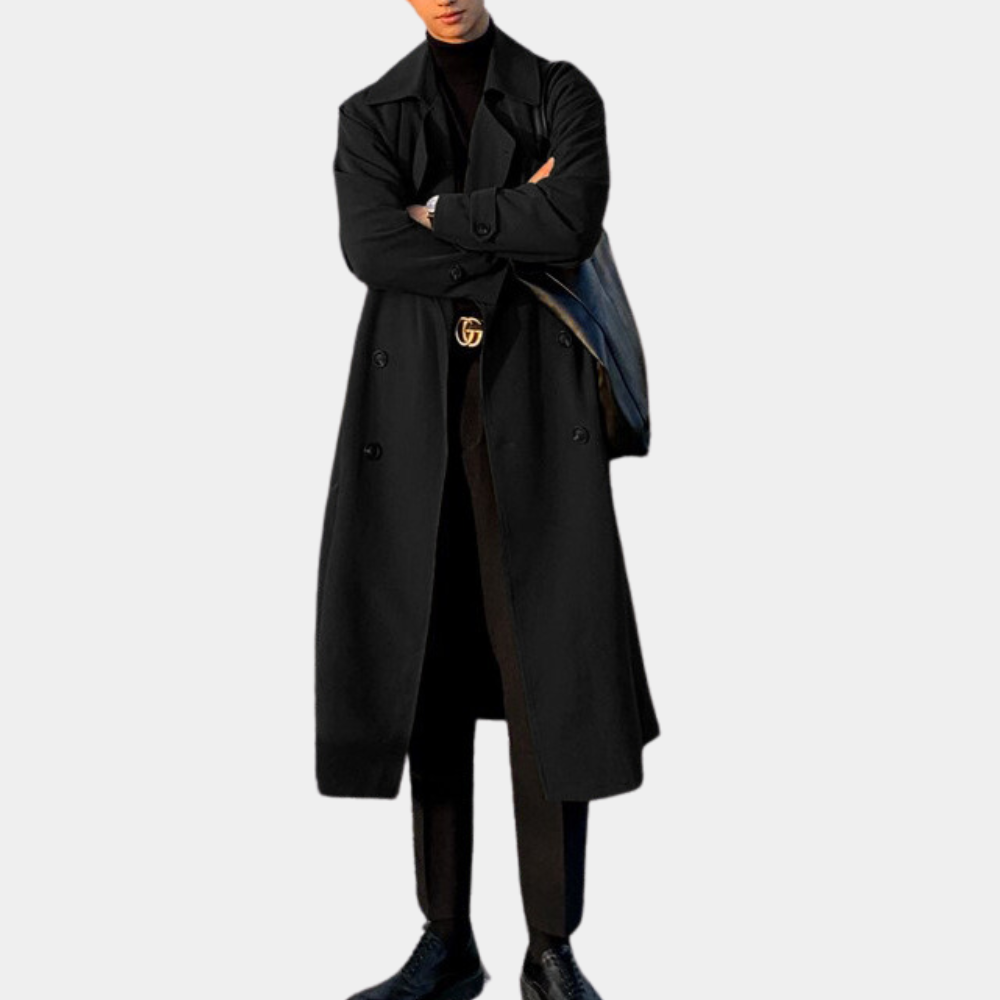 Trench-coat long et élégant pour hommes