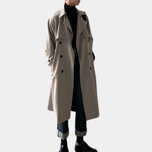 Trench-coat long et élégant pour hommes