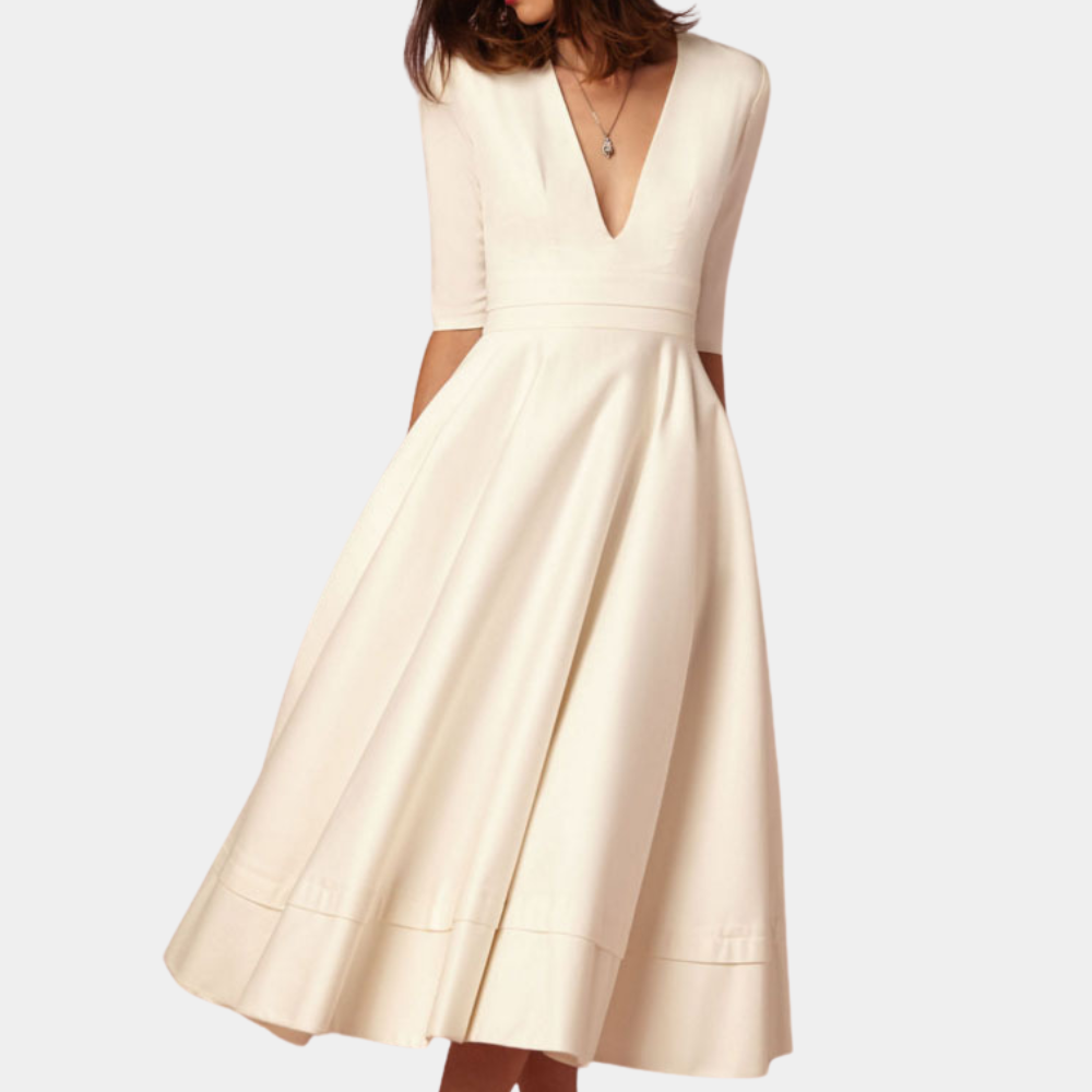 Robe chic pour femme avec une encolure en V flatteuse