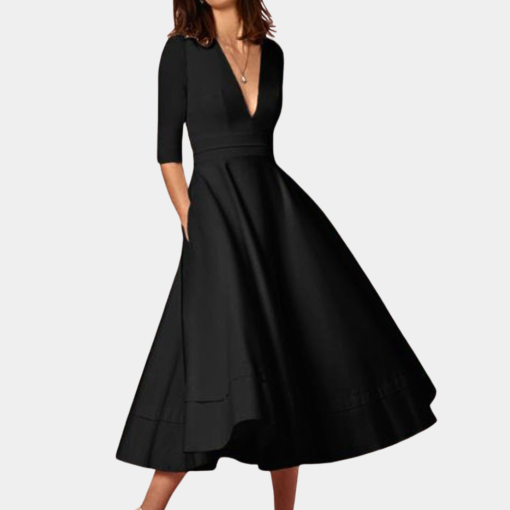 Robe chic pour femme avec une encolure en V flatteuse