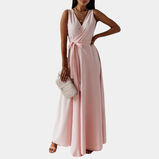 Robe longue élégante pour femmes avec une encolure en V flatteuse