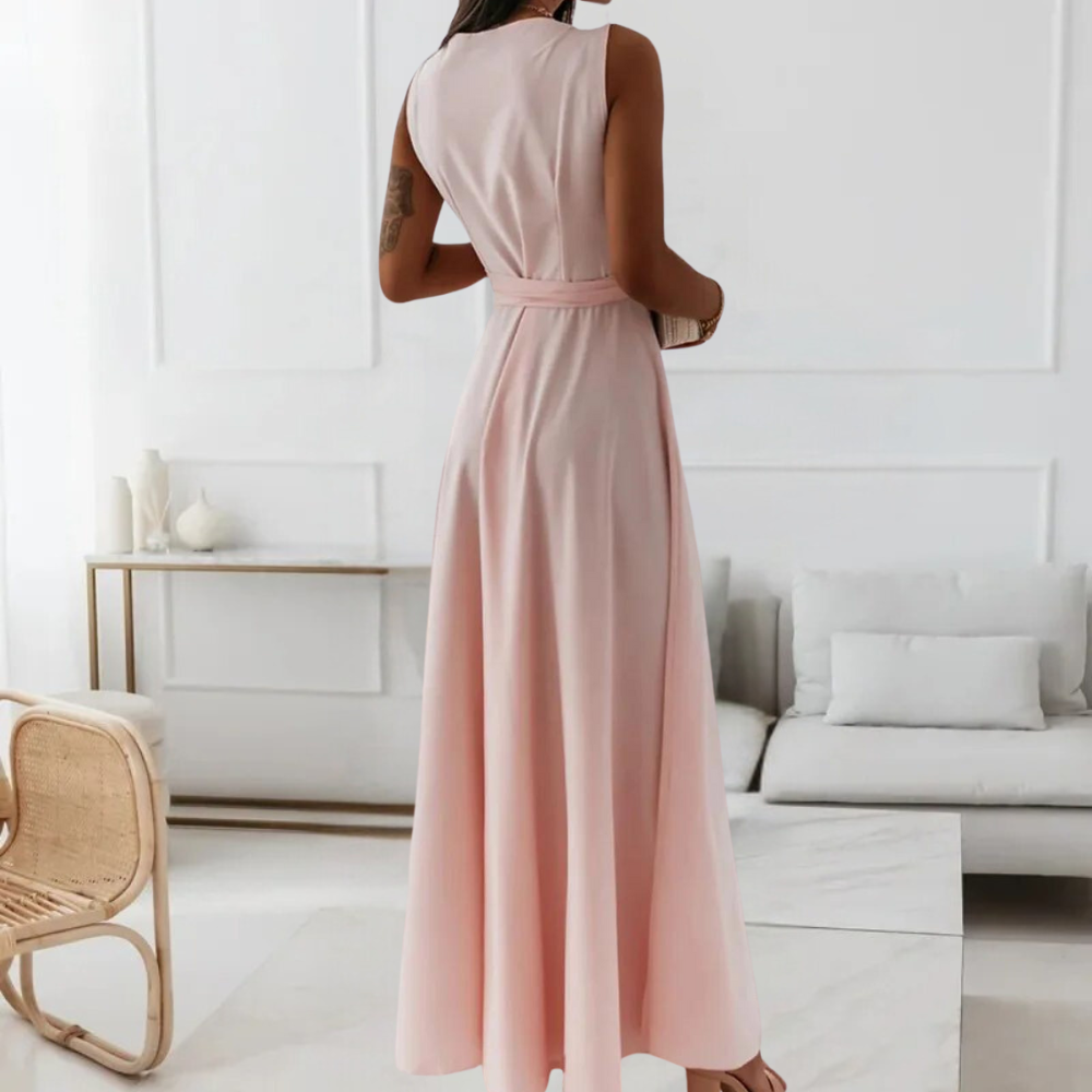 Robe longue élégante pour femmes avec une encolure en V flatteuse