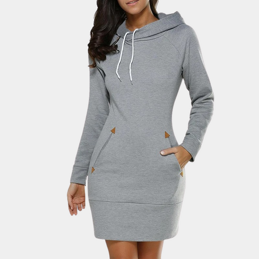 Ines - Robe pull à capuche élégante pour femme