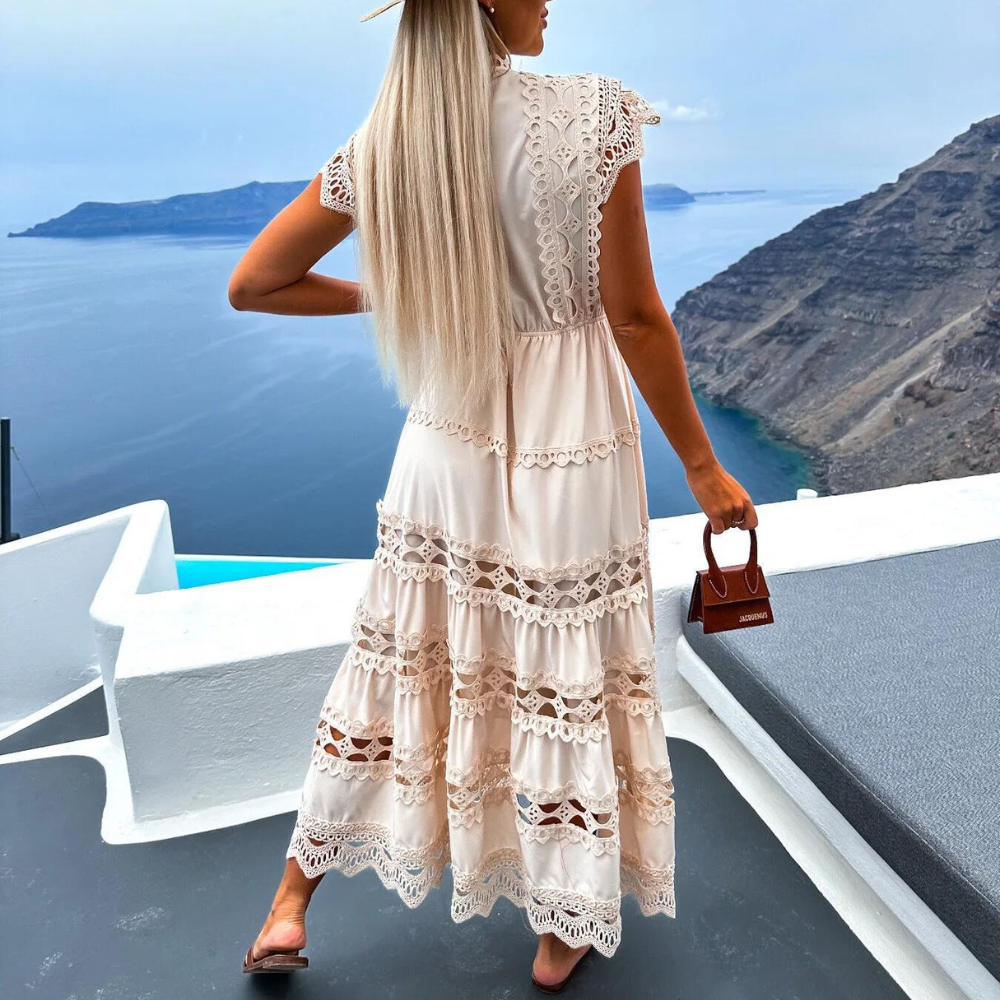 Antonina - Luxueuse robe longue en dentelle à l'allure sophistiquée