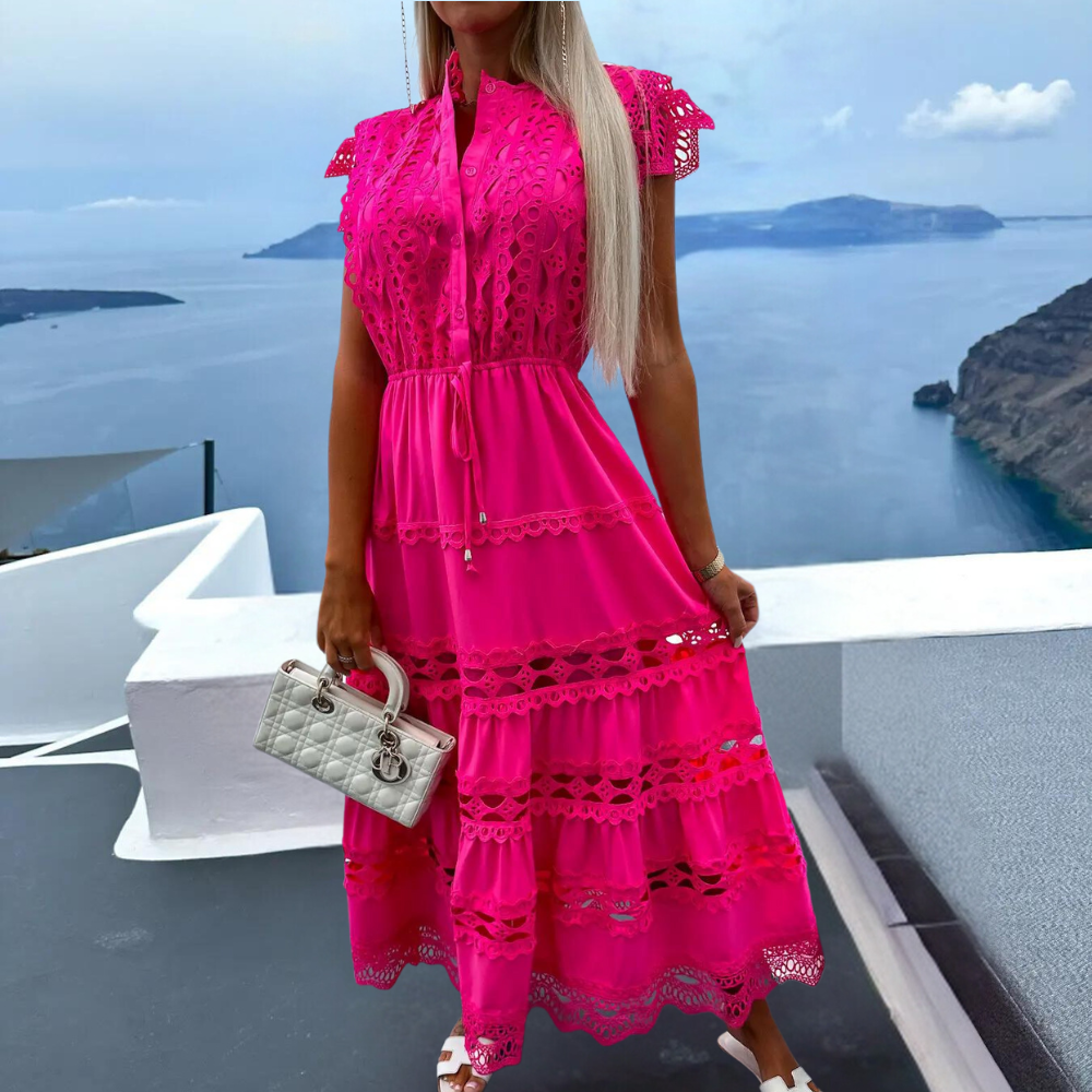 Antonina - Luxueuse robe longue en dentelle à l'allure sophistiquée