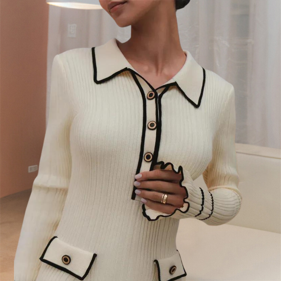 Robe féminine à manches longues élégantes pour un look intemporel