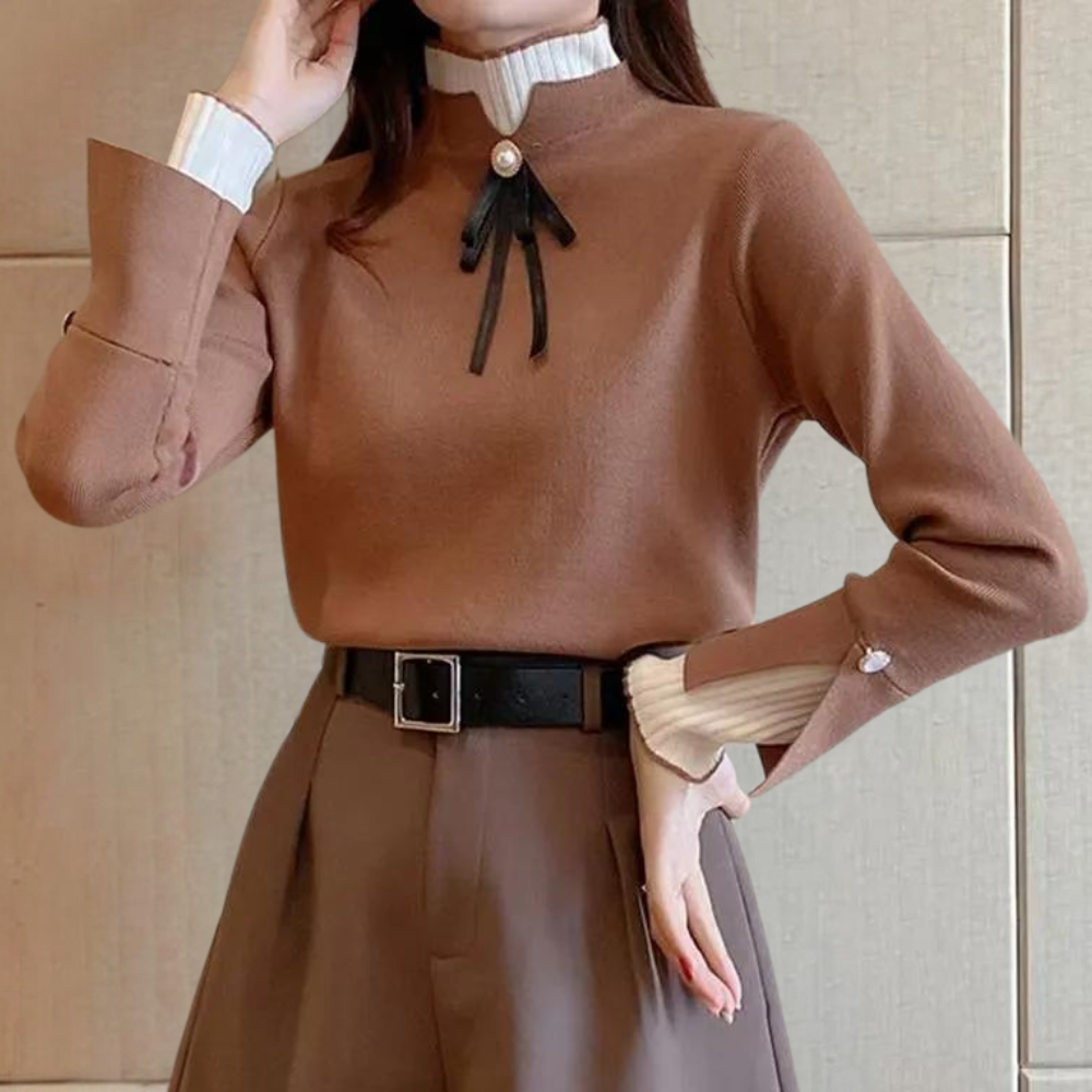 Inna - Pull élégant pour femmes avec un nœud élégant