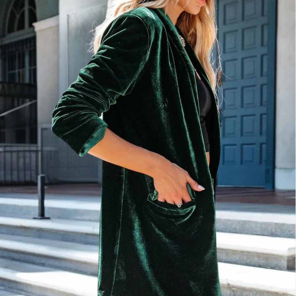 Manteau élégant en velours pour femme - UNDINE Style