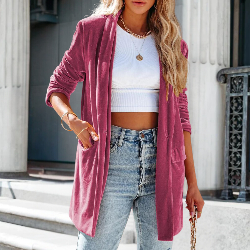 Manteau élégant en velours pour femme - UNDINE Style