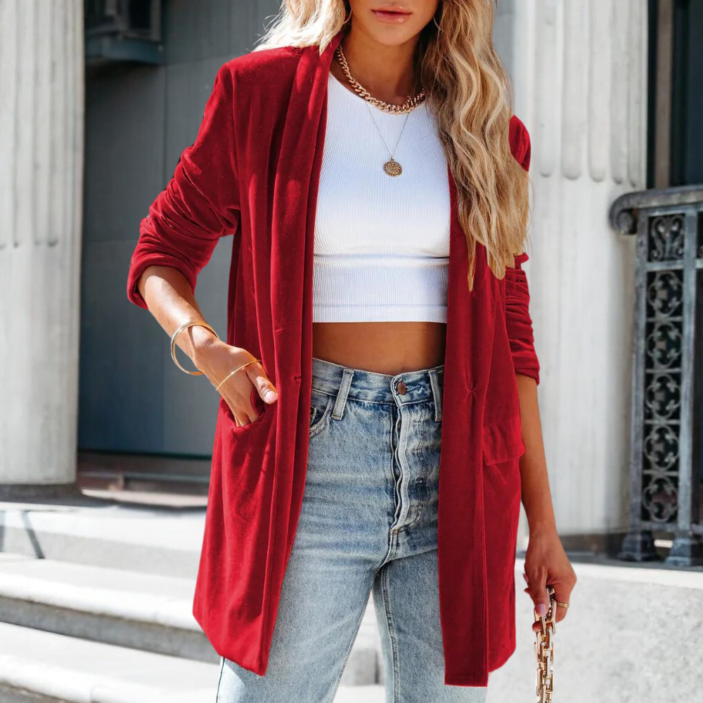 Manteau élégant en velours pour femme - UNDINE Style