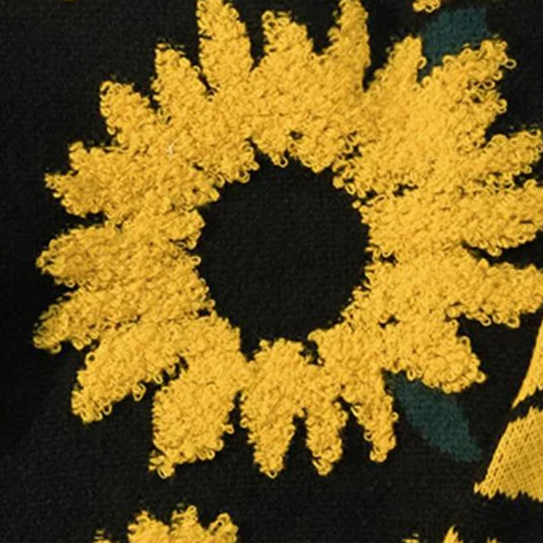 ILARIA - Pull tricoté chic avec motif de tournesol radieux