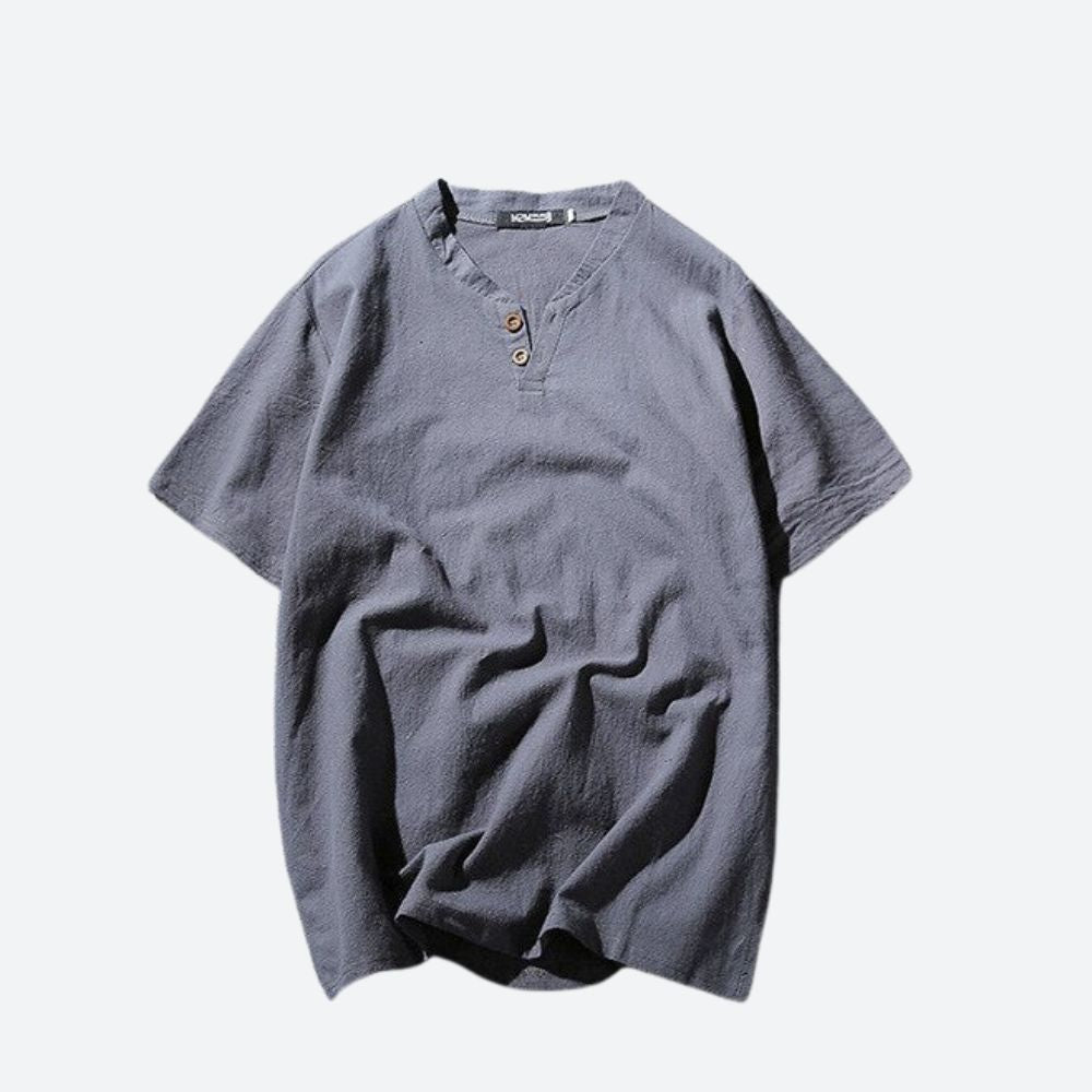 T-shirt en lin pour hommes - teinte vert fenouil