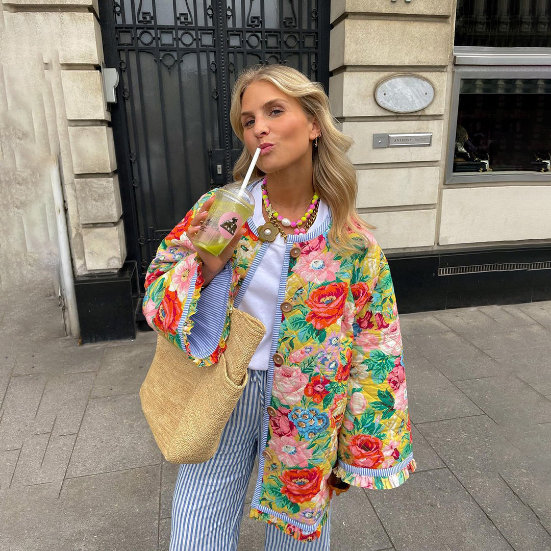 Elsa | Veste à motif floral avec doublure chaude pour femme