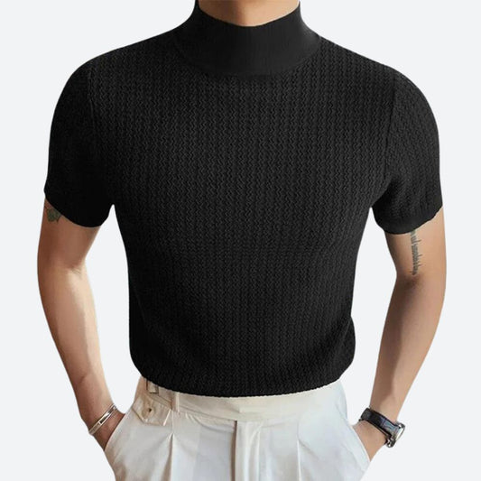 T-shirt côtelé élégant à coupe étroite pour hommes - Josh