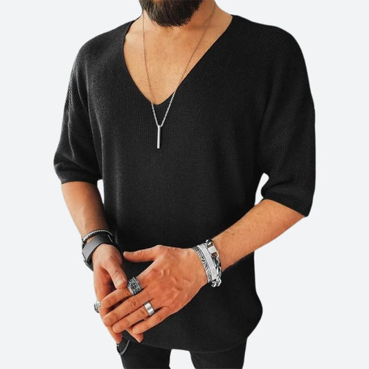 Élégante blouse surdimensionnée à col en V - Larmy