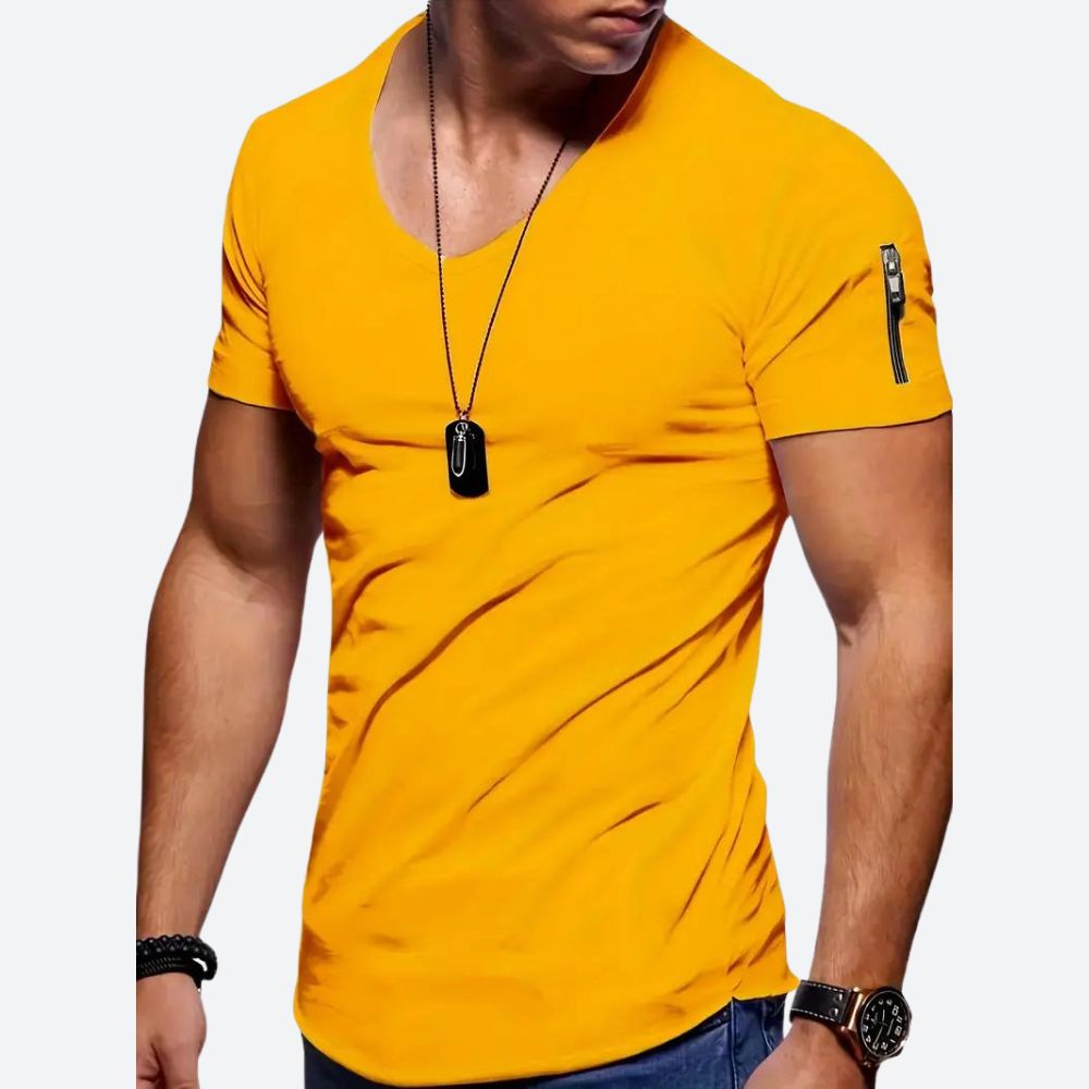 T-shirt décontracté à col en V pour hommes - Levie