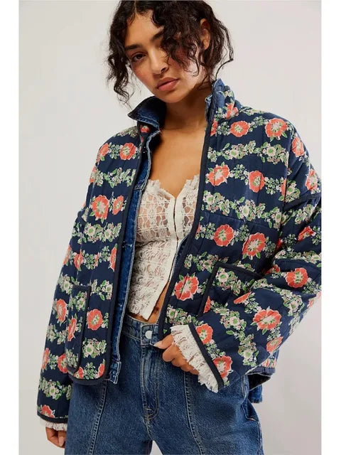 Catarina | Manteau vintage à motif floral pour femme